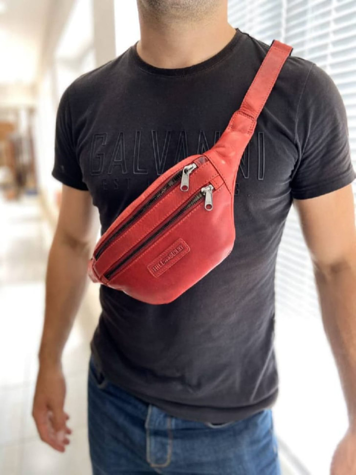 Поясна сумка червона Hill Burry HB3108red