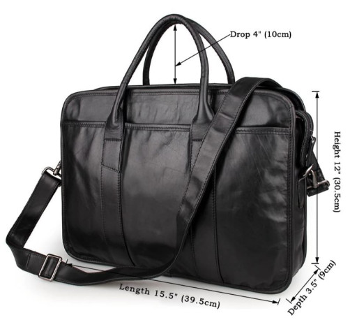 Портативний портфель з натуральної шкіри для чоловіків John McDee JD7321A