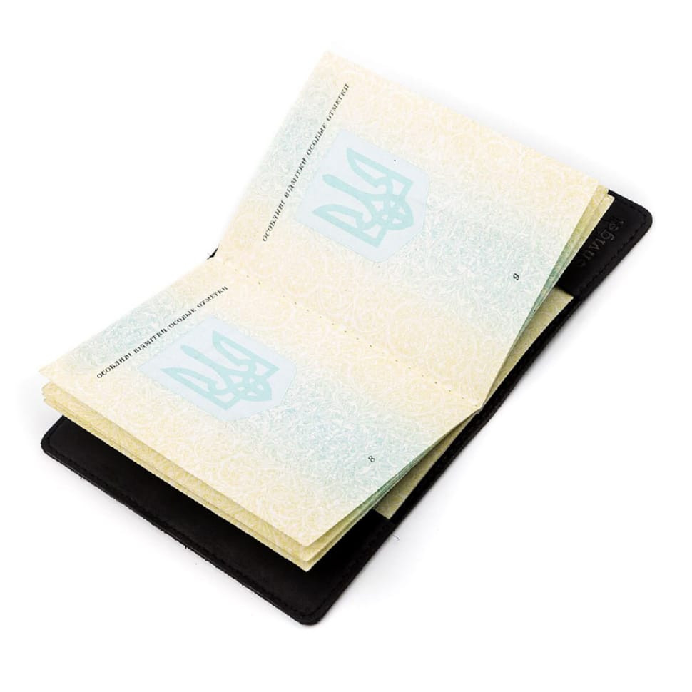 Passport cover Shvigel 13917 leather Black