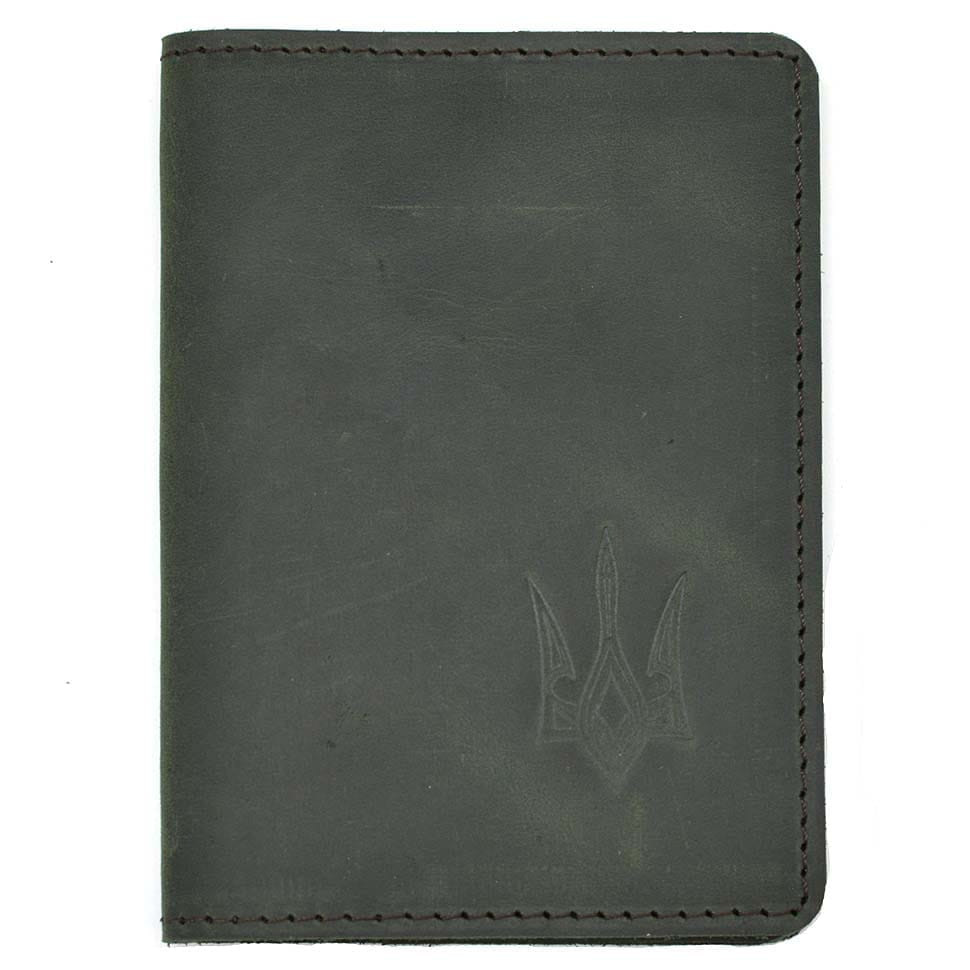 Leather passport cover, military ID TARWA RE-passp green