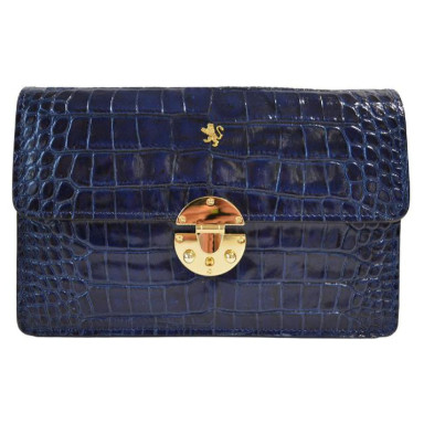 Pratesi KBL202/D - Lucrezia De' Medici King Cross Body Bag in cow leather King Blue