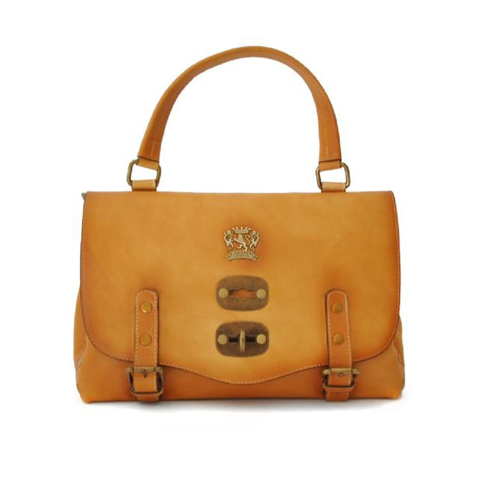 Pratesi BSE162/P - Woman Bag Castell'Azzara Small in cow leather Bruce Mustard