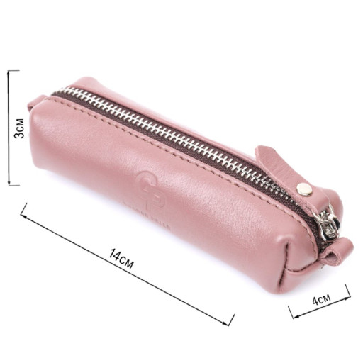 Стильна жіноча шкіряна ключниця GRANDE PELLE 16791 Пудровий