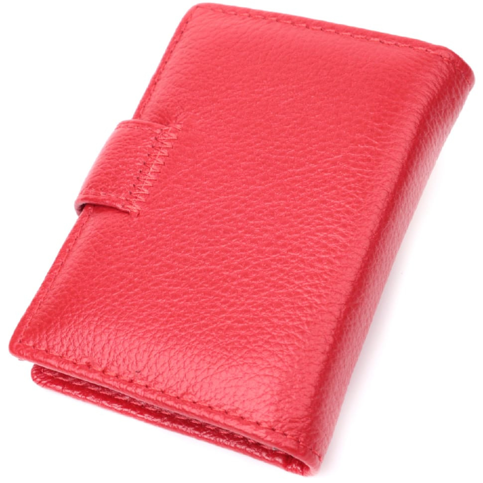 Вместительная визитница из натуральной кожи ST Leather 22470 Красный