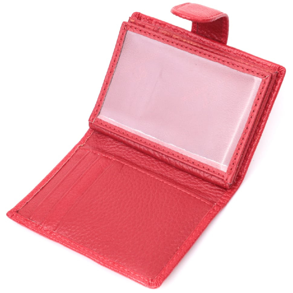 Вместительная визитница из натуральной кожи ST Leather 22470 Красный