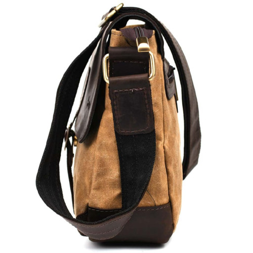 Сумка-меседжер через плече чоловіча, водостійкий канвас та шкіра RCw-1309-4lx TARWA