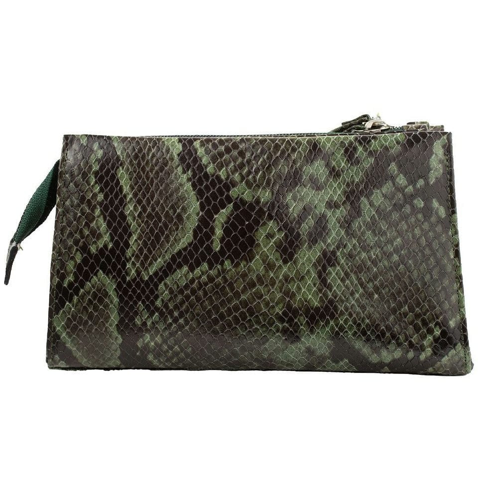 Косметичка шкіряна Desisan 2-755 чорно-зелена змія