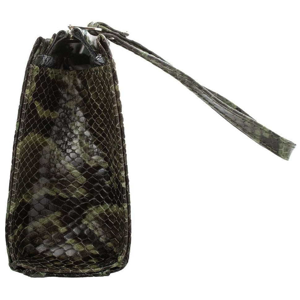 Косметичка шкіряна Desisan 2-755 чорно-зелена змія