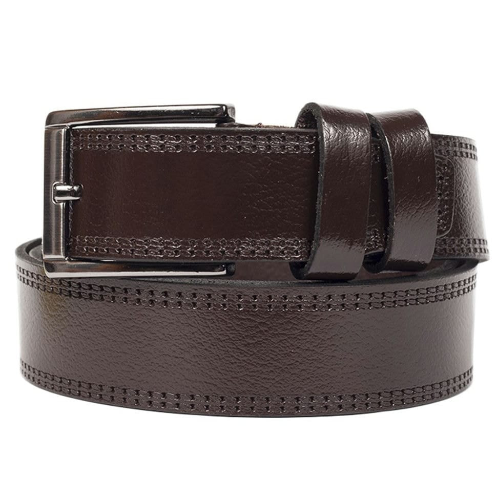 Ремінь шкіряний YSK класичний 3,5 см 3000-2 коричневий