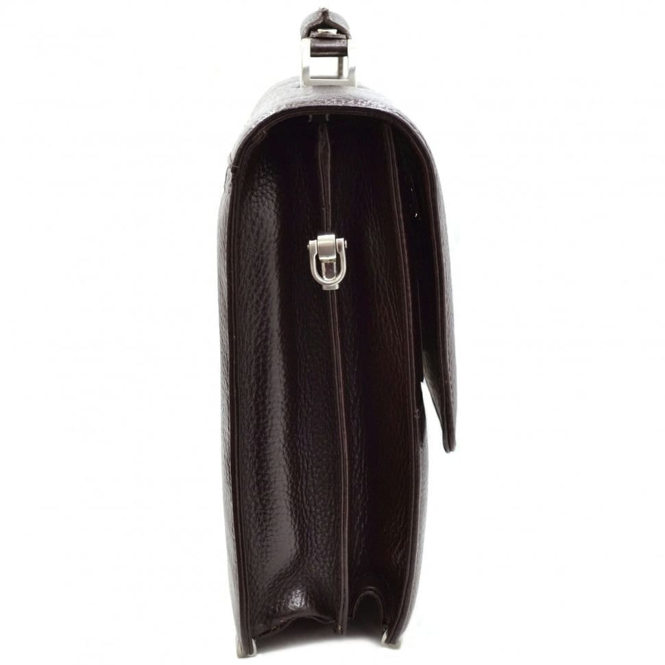 Шкіряний портфель Desisan 5006-019 коричневий флотар