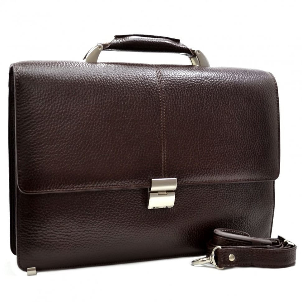 Шкіряний портфель Desisan 5006-019 коричневий флотар