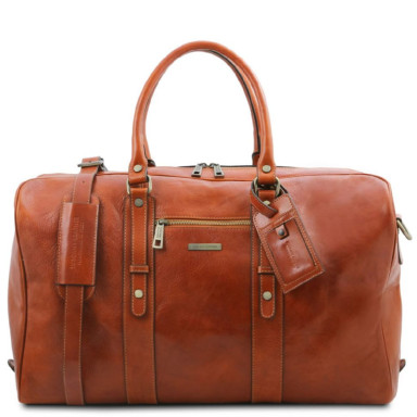 TL Voyager Leather travel bag with front pocket Tuscany TL142140