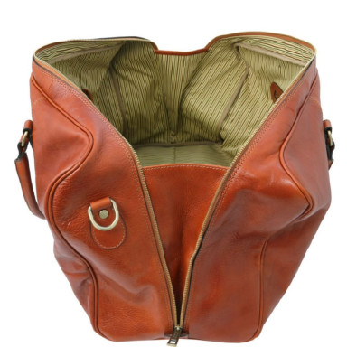 TL Voyager Leather travel bag with front pocket Tuscany TL142140