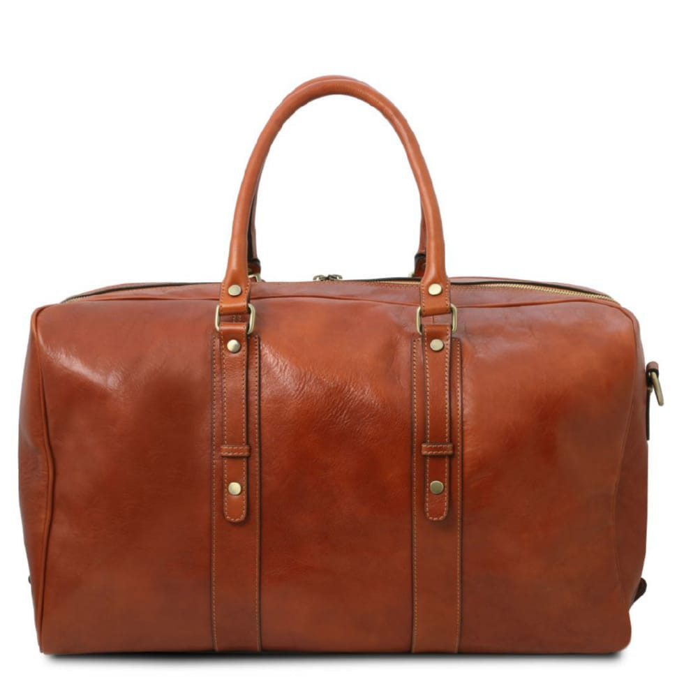 TL Voyager Leather travel bag with front pocket Tuscany TL142140
