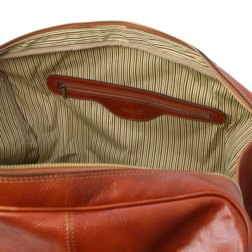 TL Voyager Leather travel bag with front pocket Tuscany TL142140