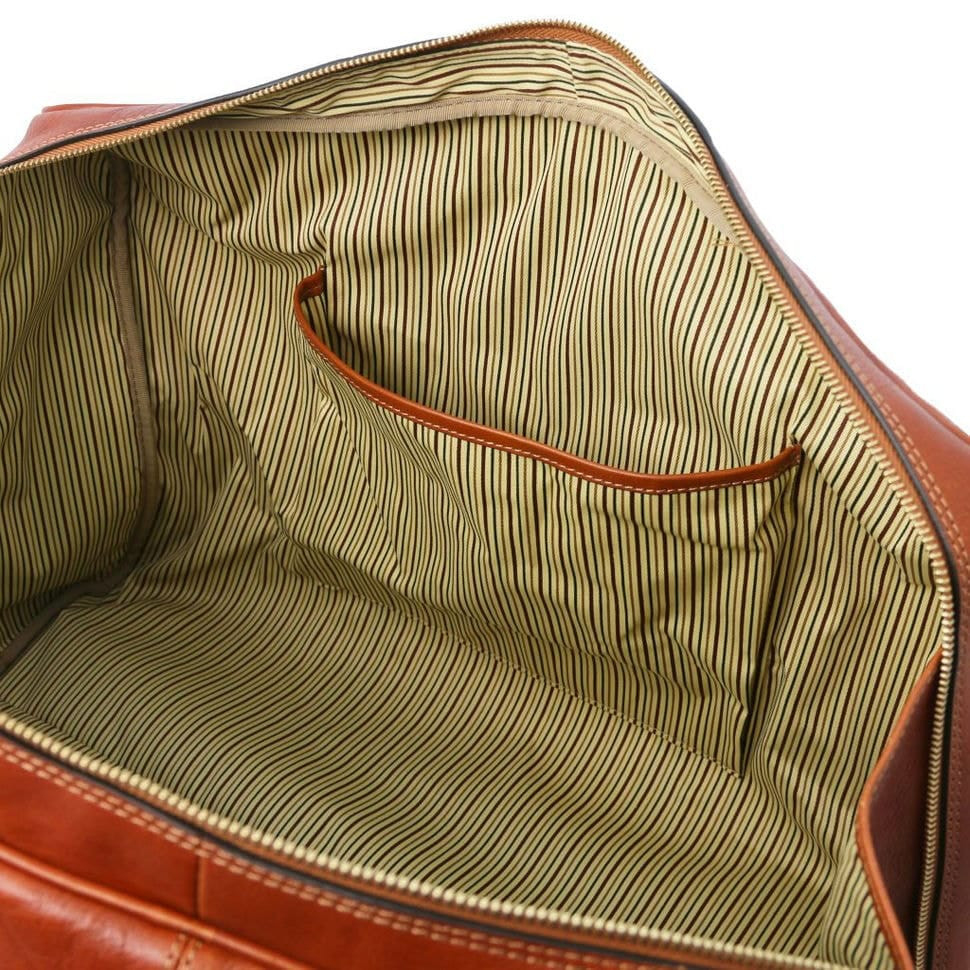 TL Voyager Leather travel bag with front pocket Tuscany TL142140