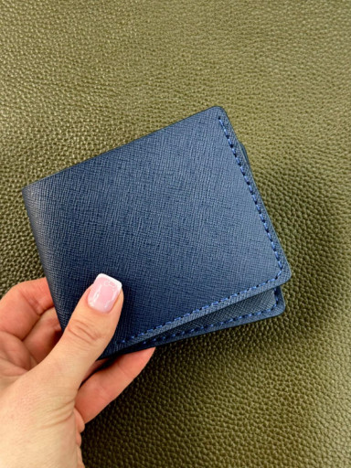 Men's bifold wallet made of genuine leather SG002 (blue)
