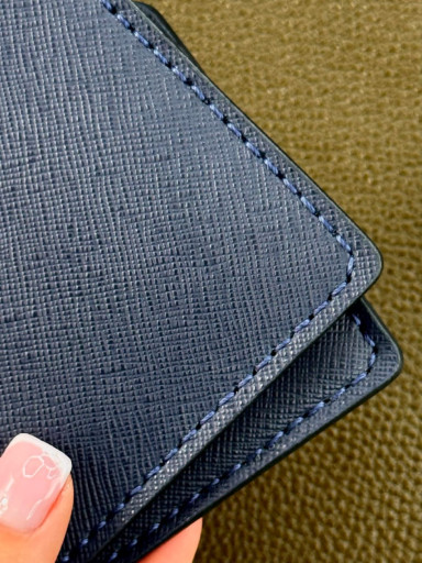 Men's bifold wallet made of genuine leather SG002 (blue)