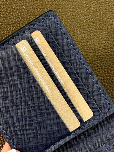 Men's bifold wallet made of genuine leather SG002 (blue)