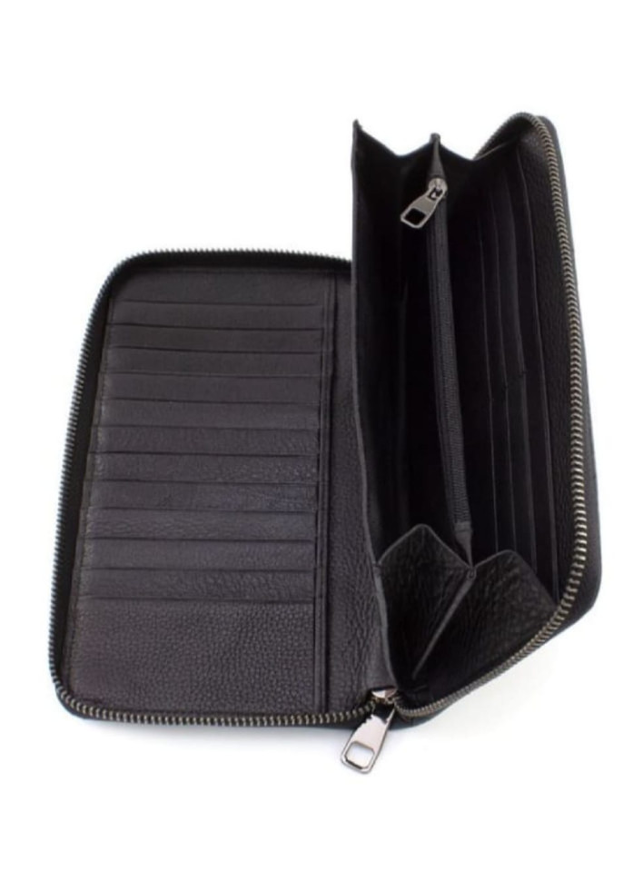 Black leather men`s clutch bag made of reptile skin Marco Coverna 086-5901 Black