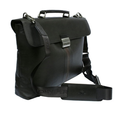 Leather briefcase Stripes 9514 moro brown