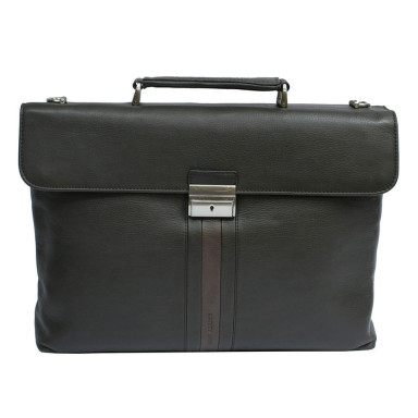 Leather briefcase Stripes 9514 moro brown