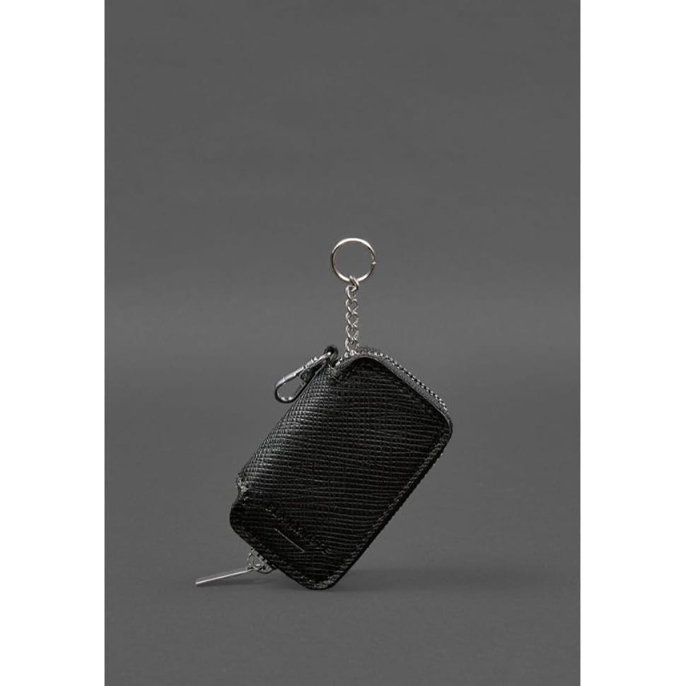 Шкіряний чохол для автомобільного ключа, чорний Saffiano