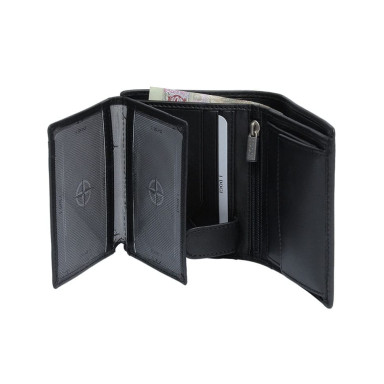 Leather wallet Cortina 5054 nero black