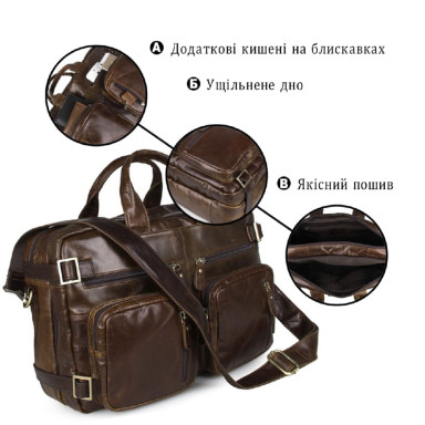 Сумка чоловіча Vintage 14074 Коричнева