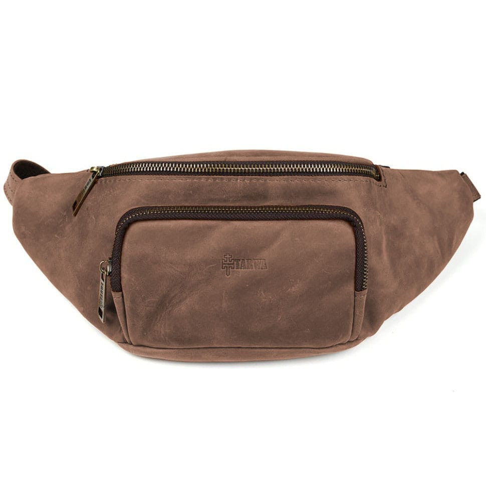 Stylish belt bag of the brand TARWA RC-3079-3md in brown crazy horse