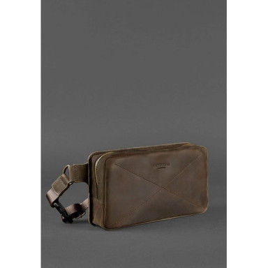 Dropbag Maxi Leather Belt Bag Dark Brown Crazy Horse