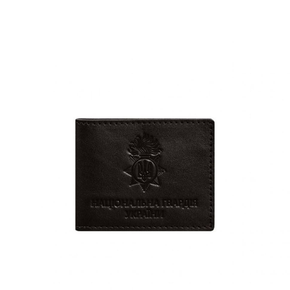 Leather National Guard ID Card Cover Dark Brown