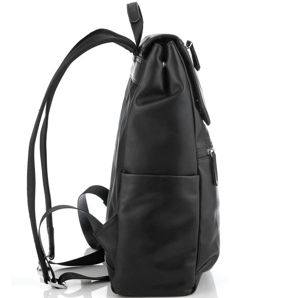 Мужской кожаный рюкзак черный Tiding Bag NM29-88066A