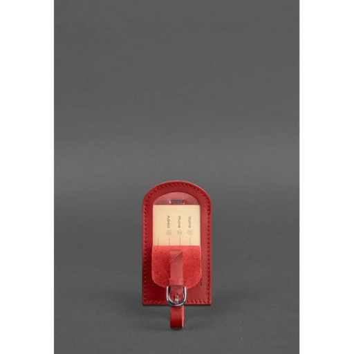 Шкіряна бирка для багажу 2.0 Червона