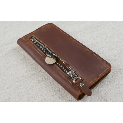 Мужской кожаный кошелек BGS купюрник коньячный BGS3261