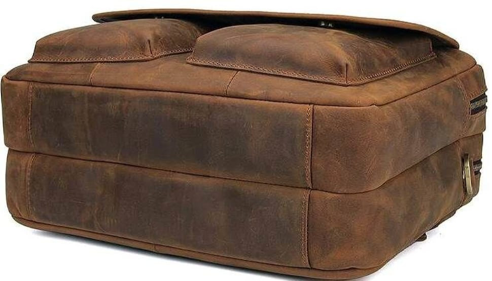Сумка Vintage 14563 із натуральної вінтажної шкіри Коричнева