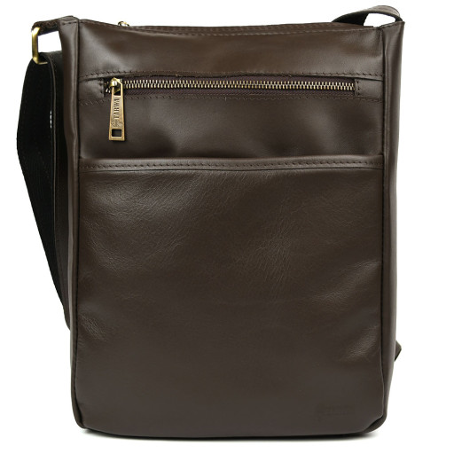 Чоловіча сумка шкіряна А4 через коричневе плече GC-1500-3md TARWA