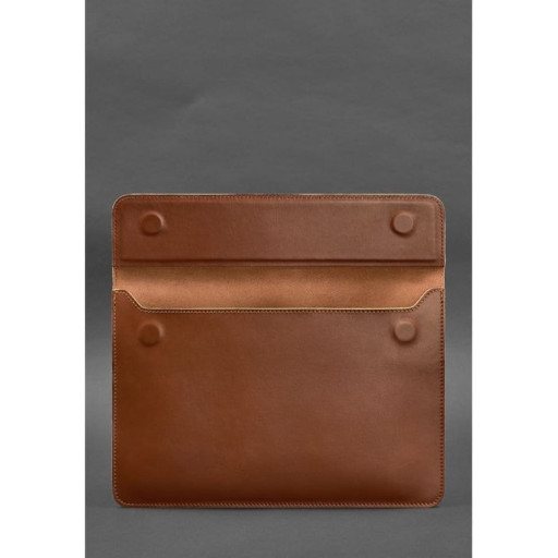 Шкіряний чохол-конверт на магнітах для MacBook 14 Світло-коричневий