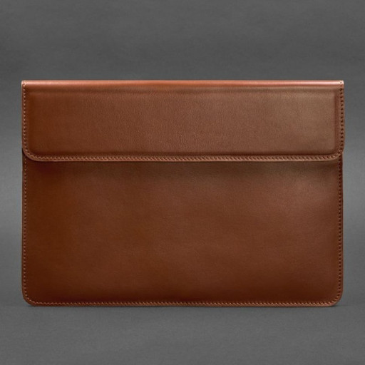 Шкіряний чохол-конверт на магнітах для MacBook 14 Світло-коричневий