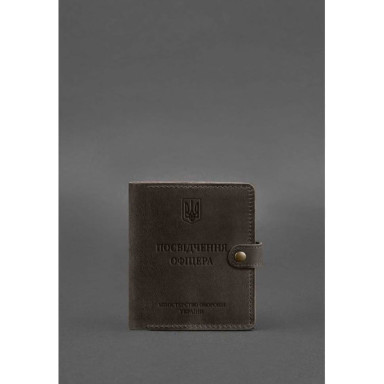 Leather wallet cover for officer ID 11.0 dark brown Crazy Horse