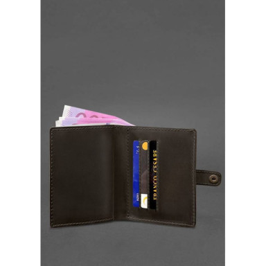 Leather wallet cover for officer ID 11.0 dark brown Crazy Horse