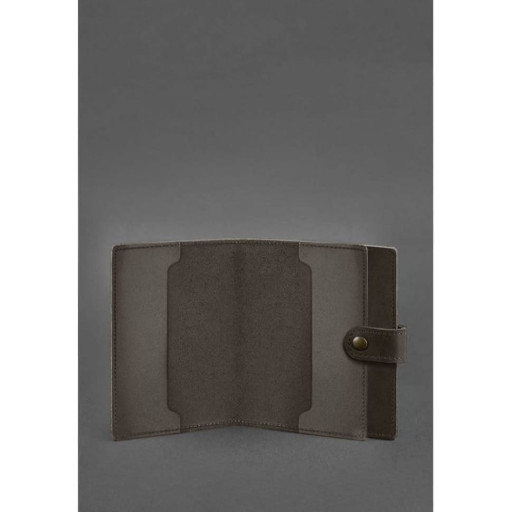 Шкіряна обкладинка-портмоне для посвідчення офіцера 11.0 темно-коричнева Crazy Horse