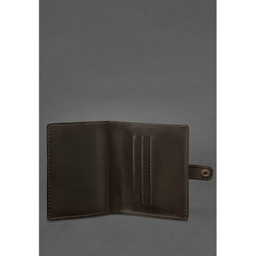 Шкіряна обкладинка-портмоне для посвідчення офіцера 11.0 темно-коричнева Crazy Horse