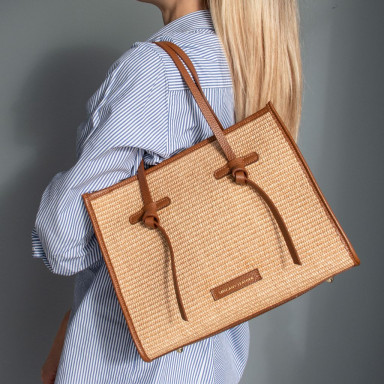 Frame Straw effect shoulder bag