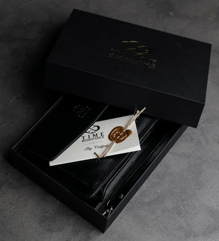 Leather Clutch Wallet - Decameron - Black - Time Resistance 5225601