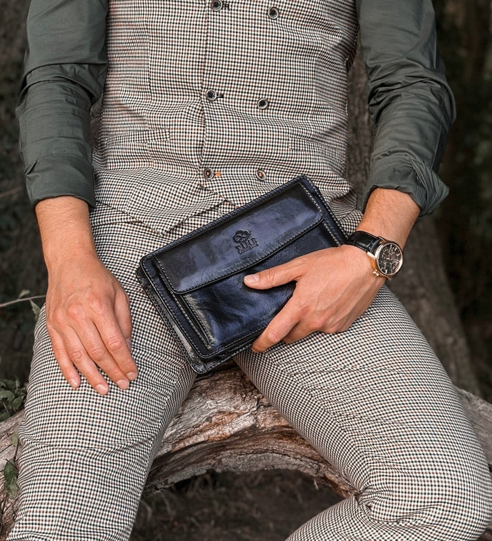 Leather Clutch Wallet - Decameron - Black - Time Resistance 5225601