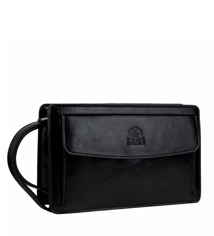 Leather Clutch Wallet - Decameron - Black - Time Resistance 5225601