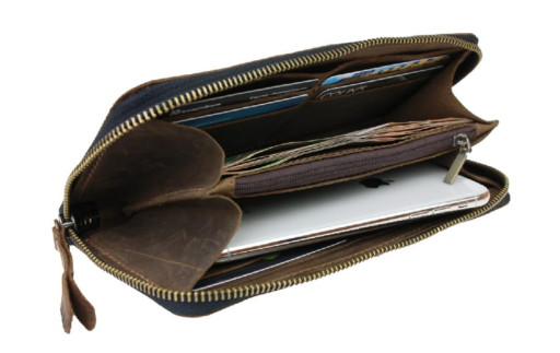 Гаманець жіночий шкіряний клатч великий travel SULLIVAN 80289-1(19.5) оливковий