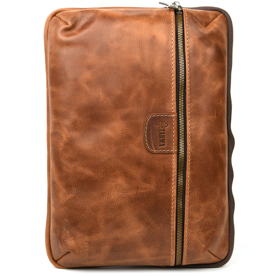 TARWA RYv-7166-4lx A4 leather zippered notebook folder for 13-14-inch laptops