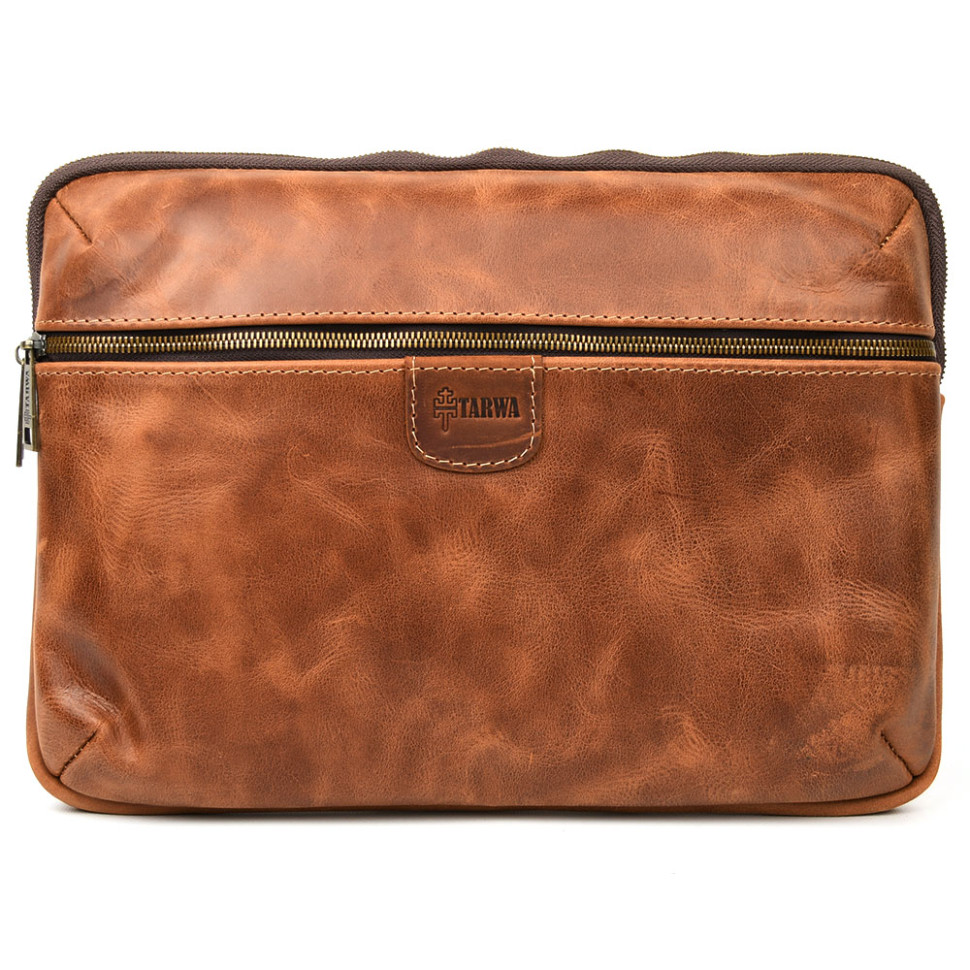 TARWA RYv-7166-4lx A4 leather zippered notebook folder for 13-14-inch laptops